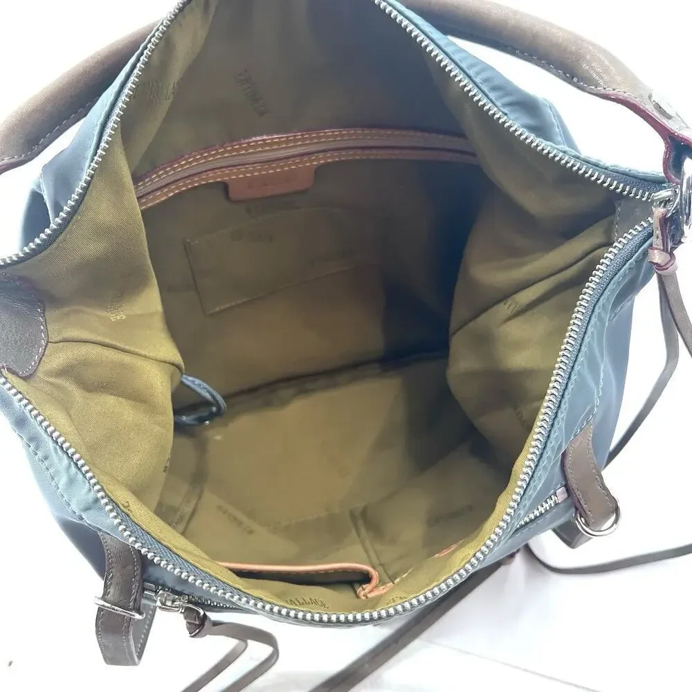 MZ Wallace Blue Nylon Strappy Hobo Shoulder Handbag Purse Womens